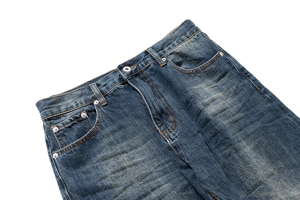 High Street Washed Hole Blue Boot Cut Mens and Women Ripped Vintage Baggy Flare Jeans Clothing Loose Denim Trousers Oversized 250313