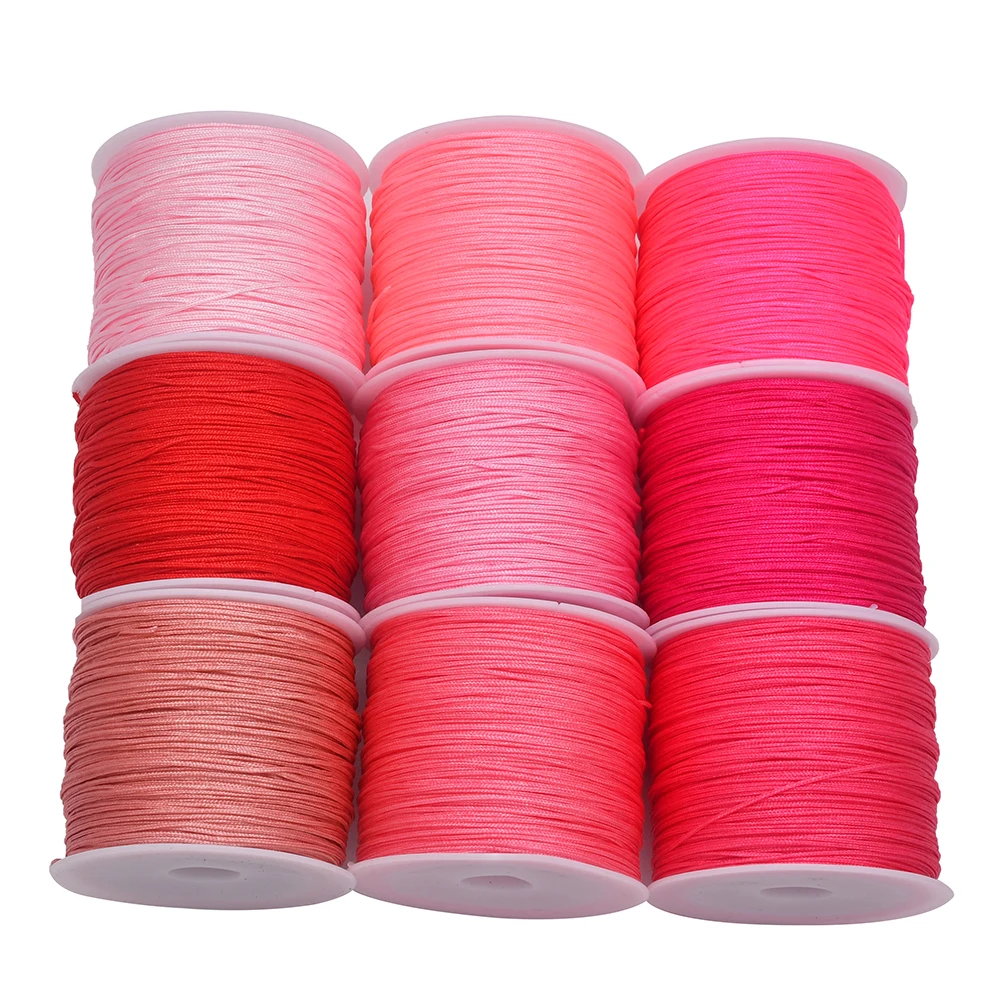 Strong 0.8mm Thick Nylon Rope Suitable for Various Arts & Crafts Including Custom Bracelet Weaving (Available in a Roll of 50 Yards)