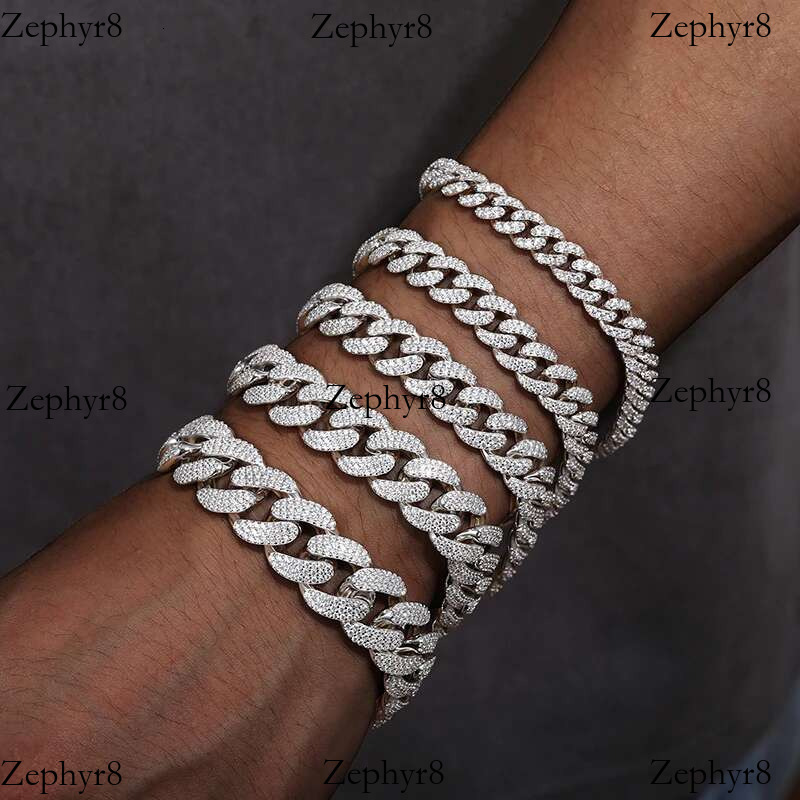 2025 model 8-20mm Moissanite Cuban k Chains Man S For Men Hip Hop Jewelry Sier Necklace Christmas Gifts 2024 New Arrival