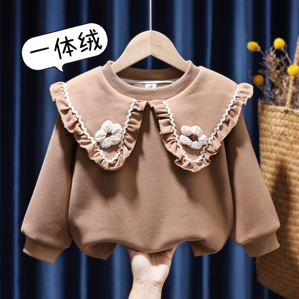 Ddmyshoesvip Velvet Hoodie Autumn Winter New Winter Clothing Korean Edition Western Style Children S And Girls Thick Top Casual Trend