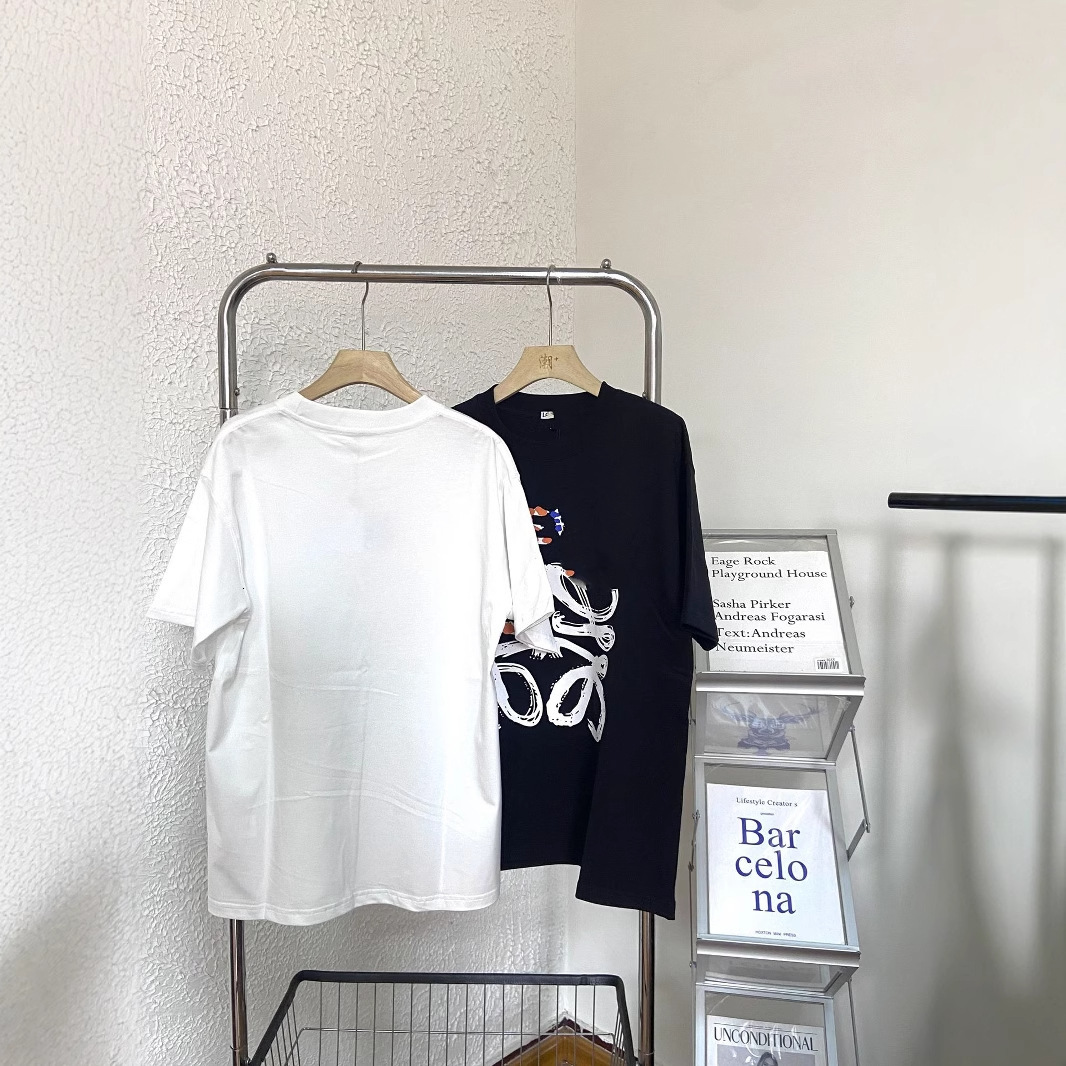 2025 New Luojia Correct Version Good Quality Cotton 260G Round Neck Short T-Shirt Men's Summer Trend Brand Half Sleeve Loose