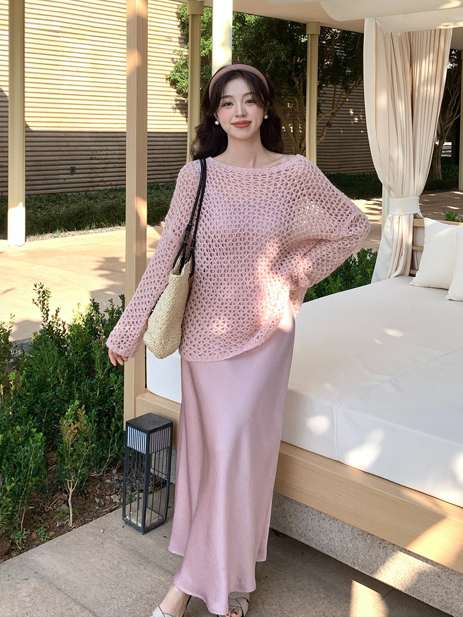 D51552 New Korean style high waist elegant sling dress V-neck solid color pure desire skirt 88172