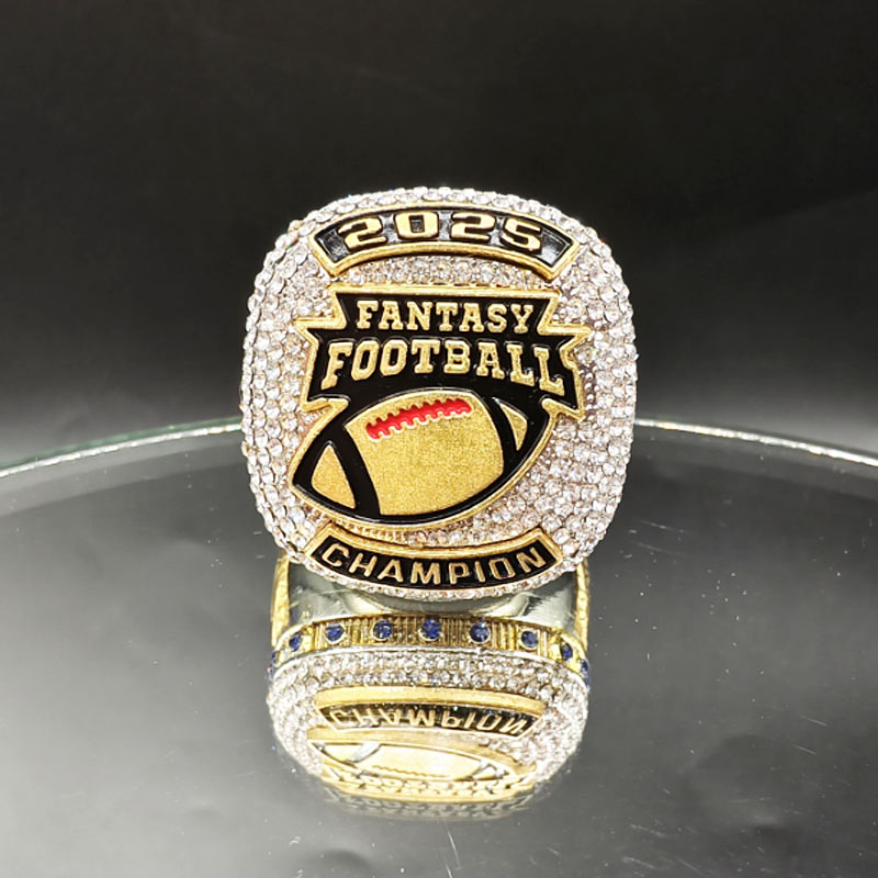 QualityPersonalized Fantasy Football Championship Ring for 2025 - Exclusive Design Detailing R250425