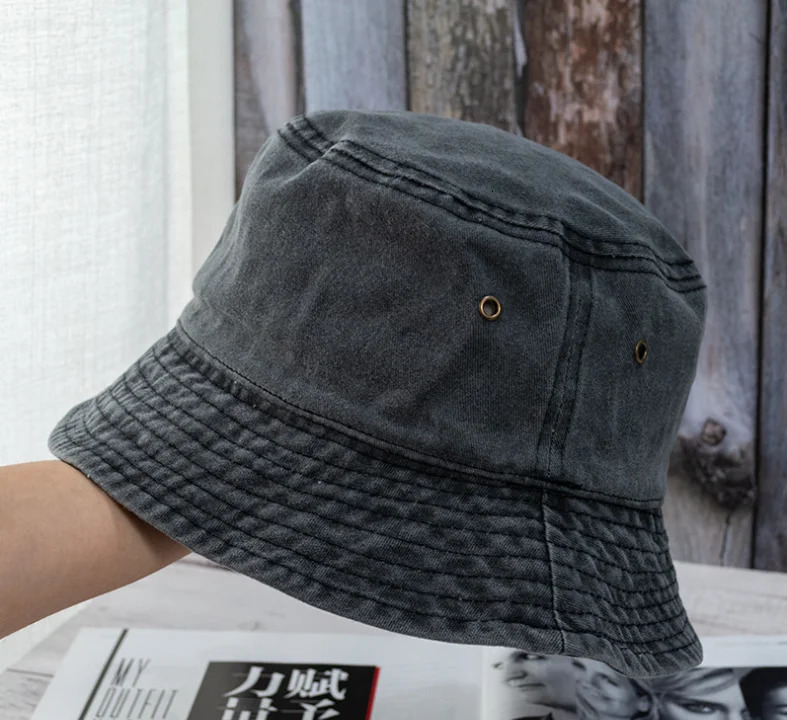 Folding Fishermans Hat Washed Denim Bucket Unisex Fashion Bob Hip Hop Gorros Mens Bana Toilet Cap Gift 250304
