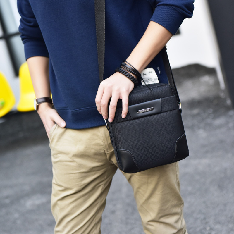 Trendy backpack fashionable one shoulder crossbody Korean version, men's casual business Oxford cloth small designer bag