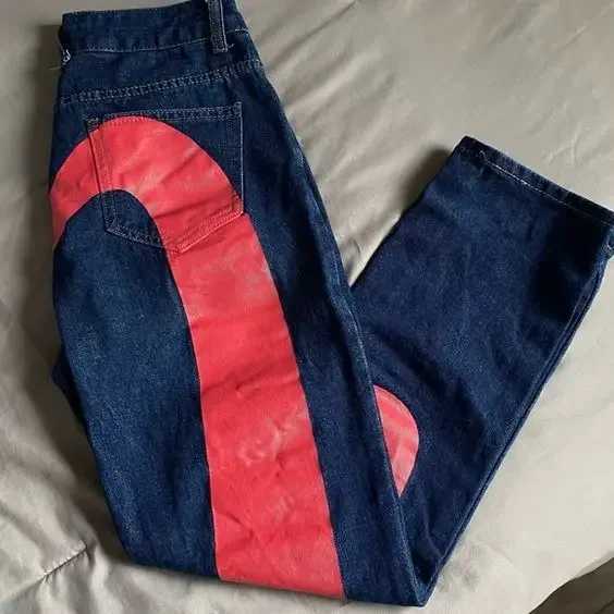 90s retro Y2K new hip-hop straight jeans best-selling personalized printed street mens casual loose jeans coupleT250319