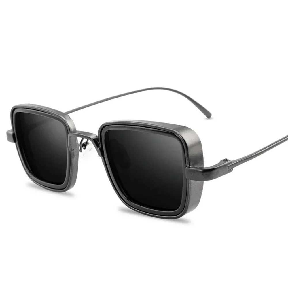 Stylish Retro Brand Shades Men Women Sun Glasses UV400 Square Vintage Metal Steampunk Sunglasses W250315