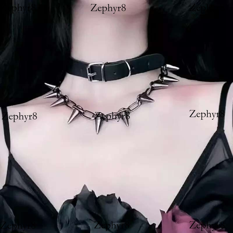Fashion Punk Chokers Necklaces Goth Rivet Collar Choker Necklace Metal Spike k Chain Unisex Rock Night Club Jewelry