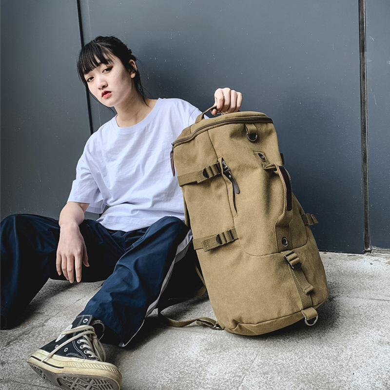 Fashionable backpack bag, large capacity men's outdoor travel sports backpack, trendy canvas student designer bag