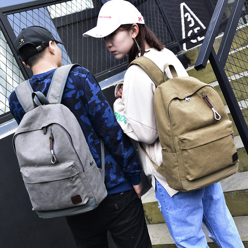 designer bag Fashion trend casual canvas travel bag, college unisex student backpack
