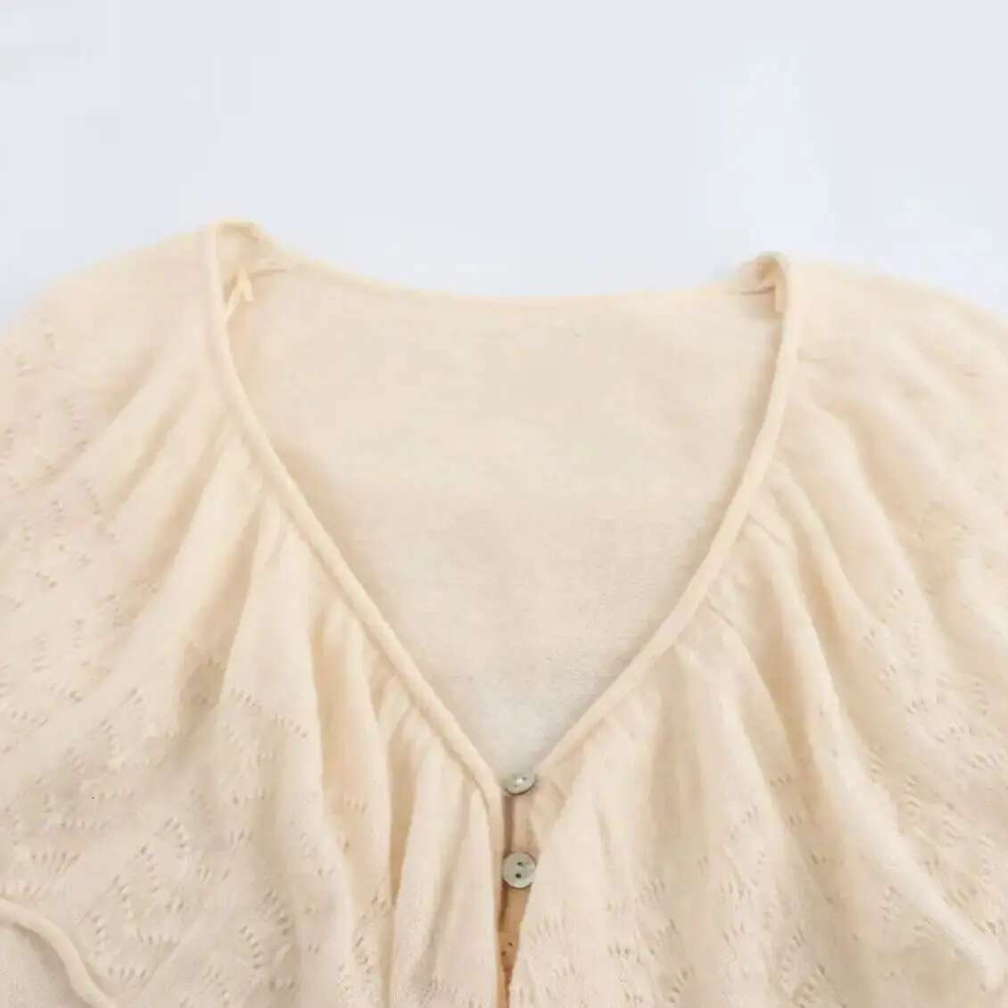 TRAFSHE Elegant Cardigan French Style Ruffle Long Sleeve Women Knitwear Spring Knitted Sweatetr Top 3456101