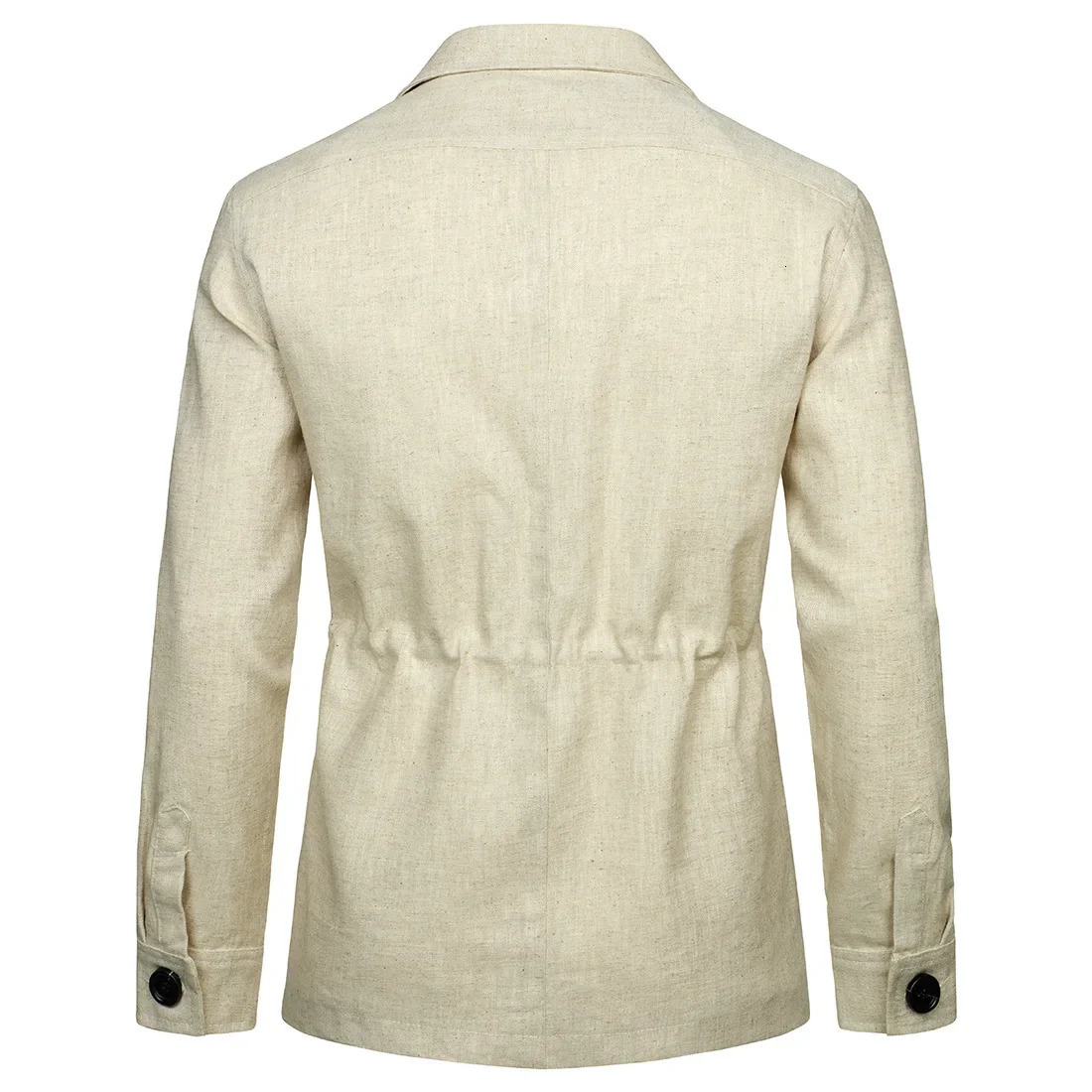 Mens Coats Safari Jacket Linen British Retro Gentleman Set Pocket Coat Solid Color Mens Top 250312