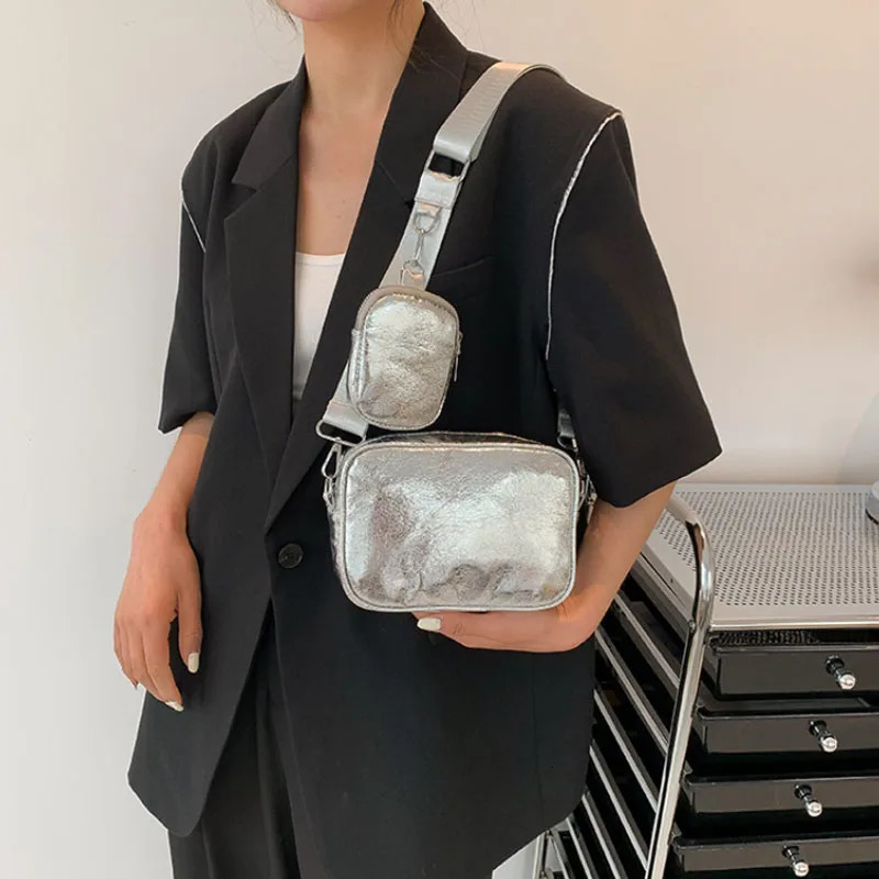 Retro Sequin Shoulder Bag Womens Fashion Simple Messenger Tote Bag Square Bag 250314