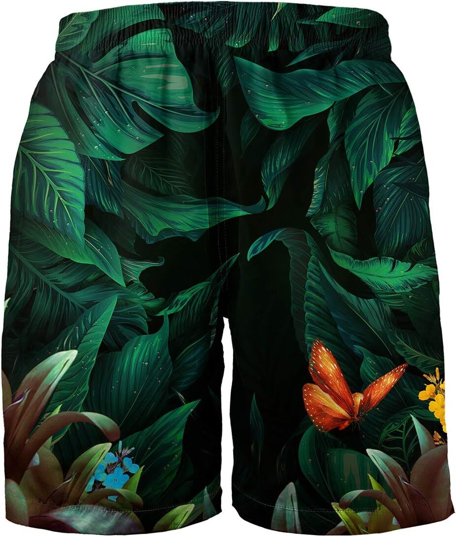 3D Printed Shorts for Men Cool Casual Swim Trunks Colorful Beach Board Shorts with Pockets printing