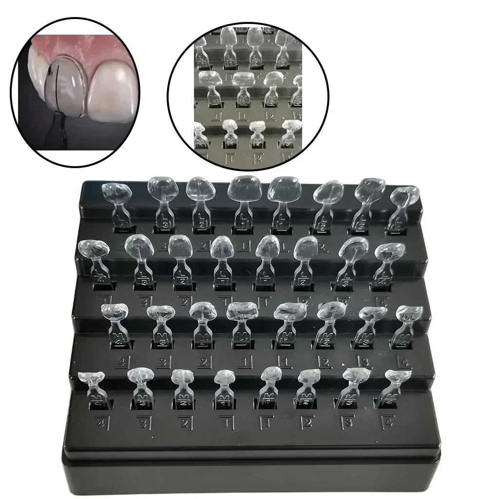 32pcs/set Dental Mould Kit For Composite Resin Veneers Light Cure Filling Anterior Front Teeth Tooth Whitening Dental Lab Tools 250314