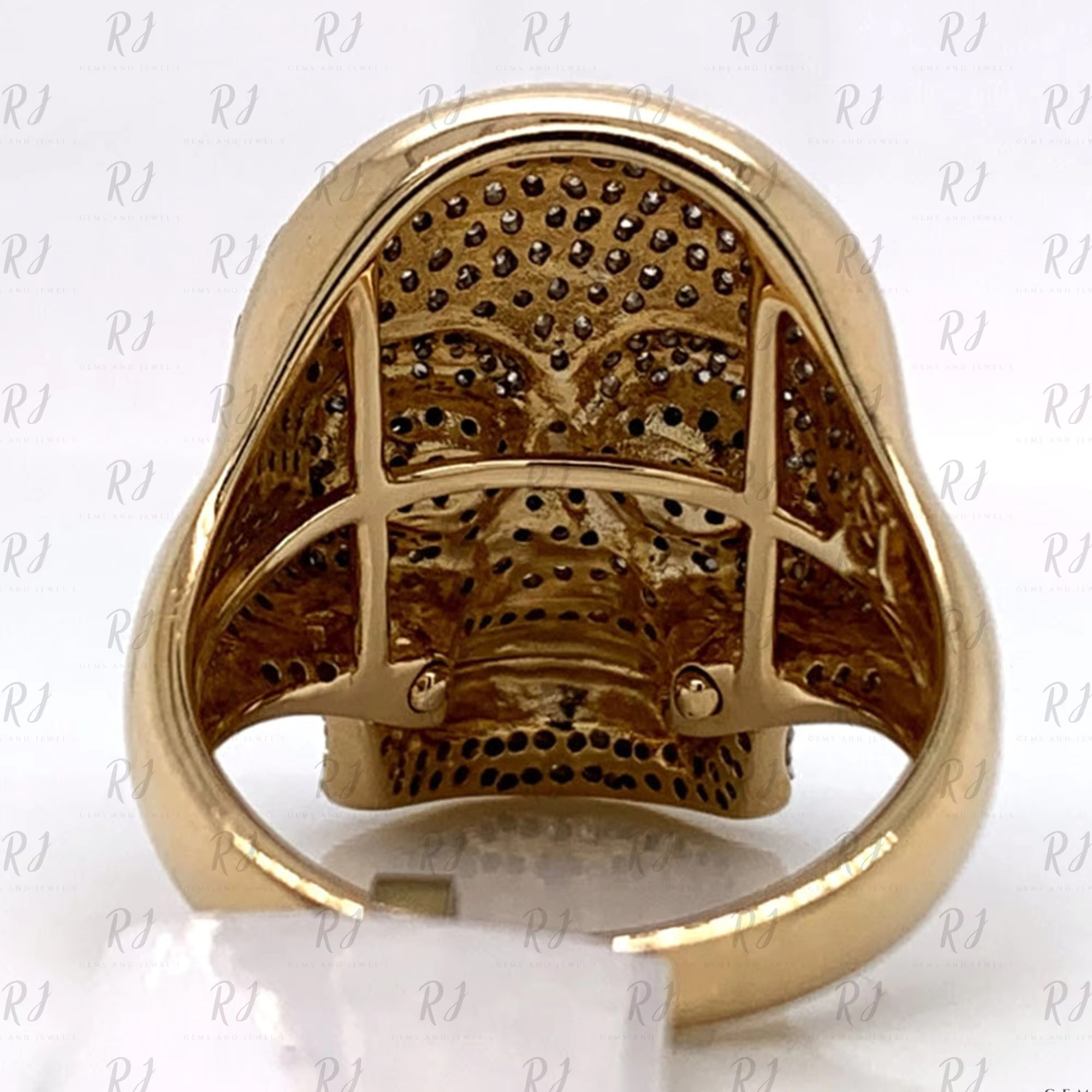 Iced Out Moissanite Skull Ring Round Cut Diamond Skull Rings Hip Hop Ring at Wholesale Price