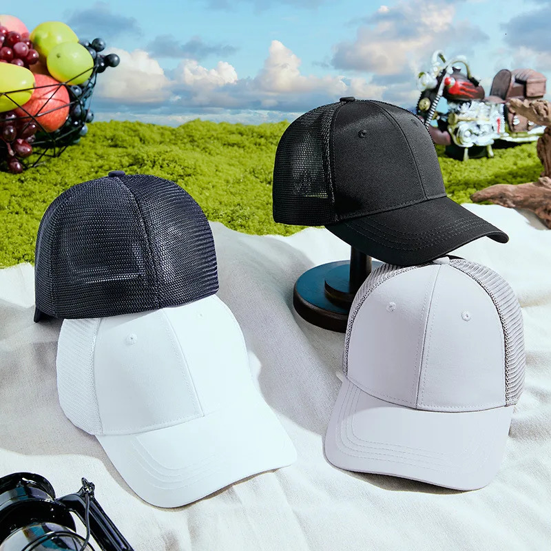 High quality mens rear sealed baseball cap adult hip-hop set hat mens large-sized snap on hat hiking large-sized mesh sun hat 250314