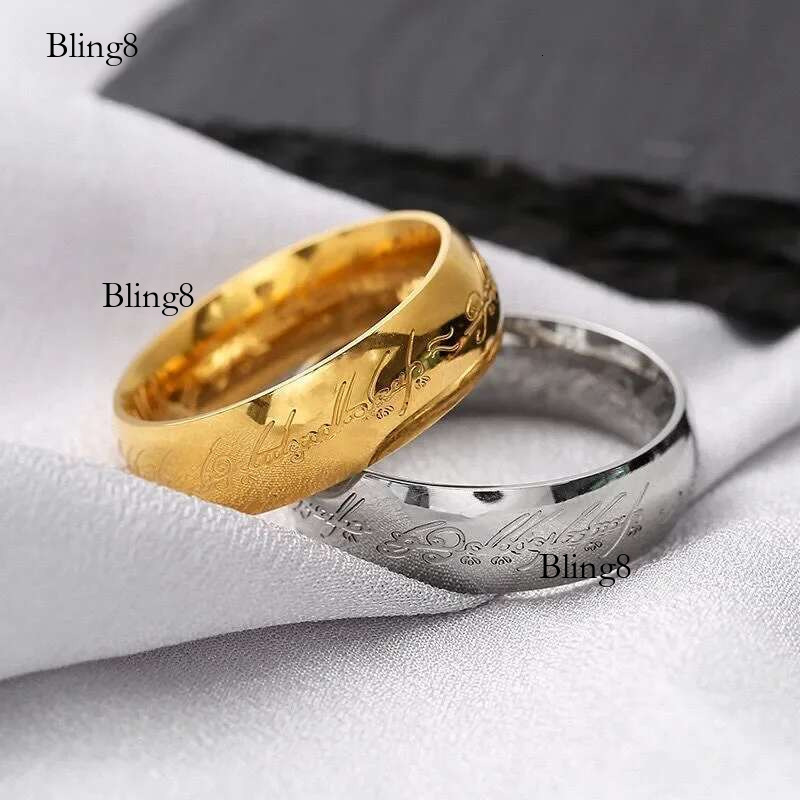 European American Popular Stainless Lord of The Rings Men's and Women's Non Fading Titanium Steel Trendy Jewelry