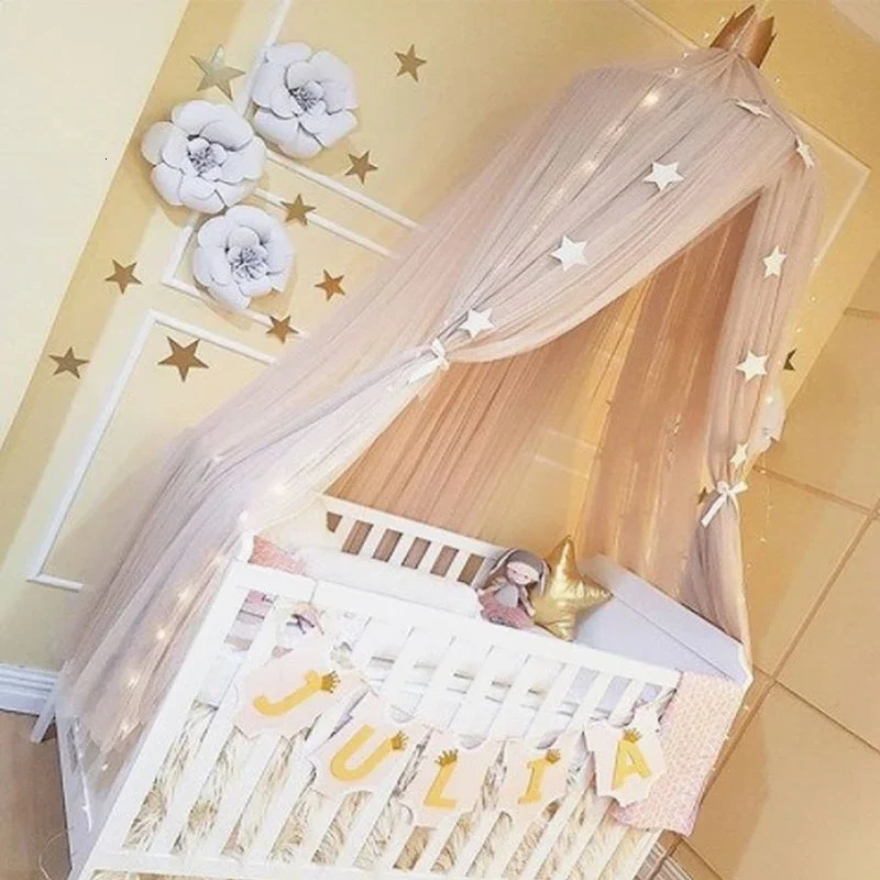 Mosquito net hanging tent celebrity decoration baby crib ceiling thin gauze curtains bedroom game room childrens y250312