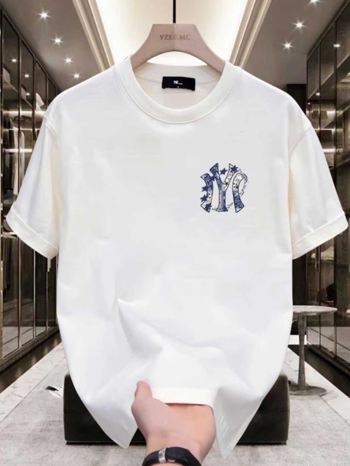 Designer T-shirt 230g Thick Cotton Summer Short Sleeved Men's Printed Trendy Top Pure Cotton Brand Men's Outdoor Casual Breathable Loose