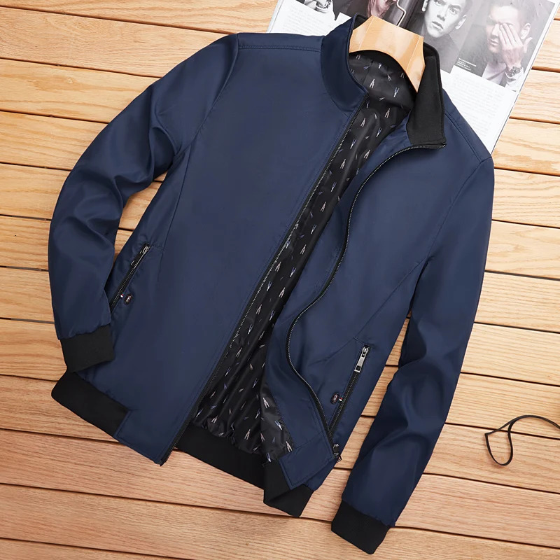 Mens fashion jacket and Coats mens windproof bomber autumn blue cargo outdoor casual streetwear 250313