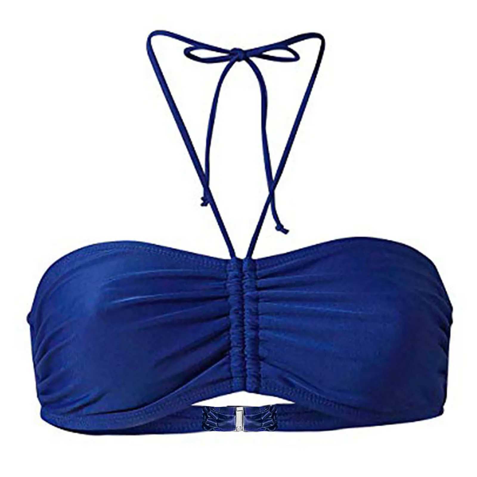 Womens summer bikini top mix and match with solid color bikini Bandeau top swimsuit beach wear swimsuit topXJ250315