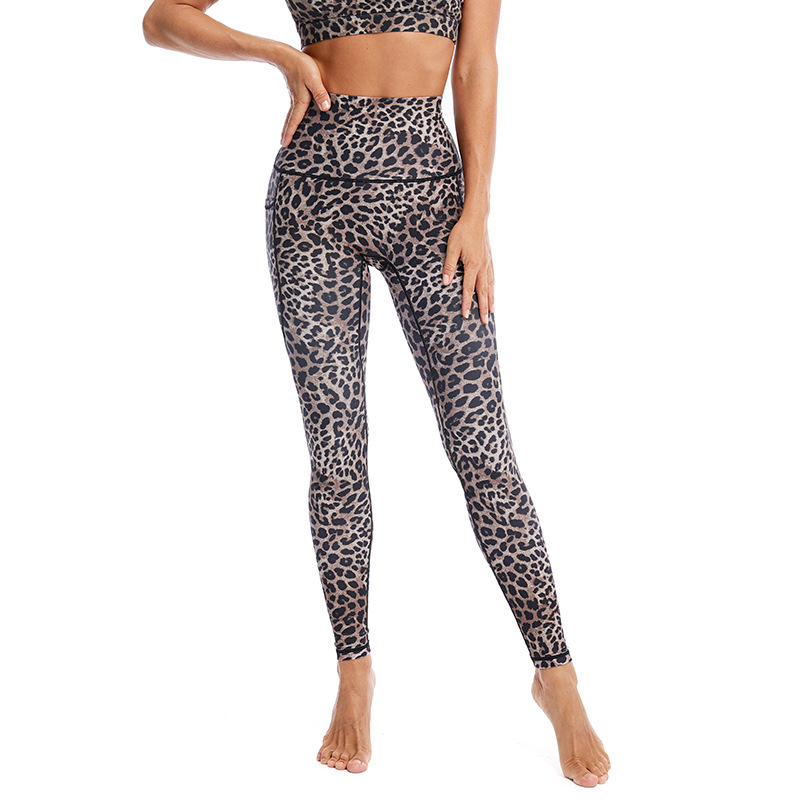 New clothes for women, tight fitting high waisted hip lifting sports and fitness pants, no awkward lines, nude printed yoga pants tracksuit