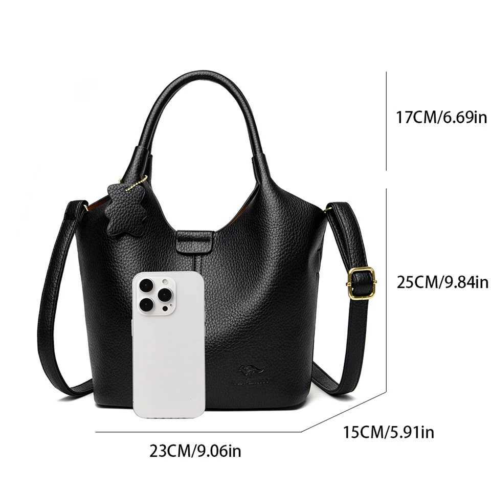 Womens soft leather handbag retro shoulder bag luxury designer womens large capacity bag Sac A Main Y250315