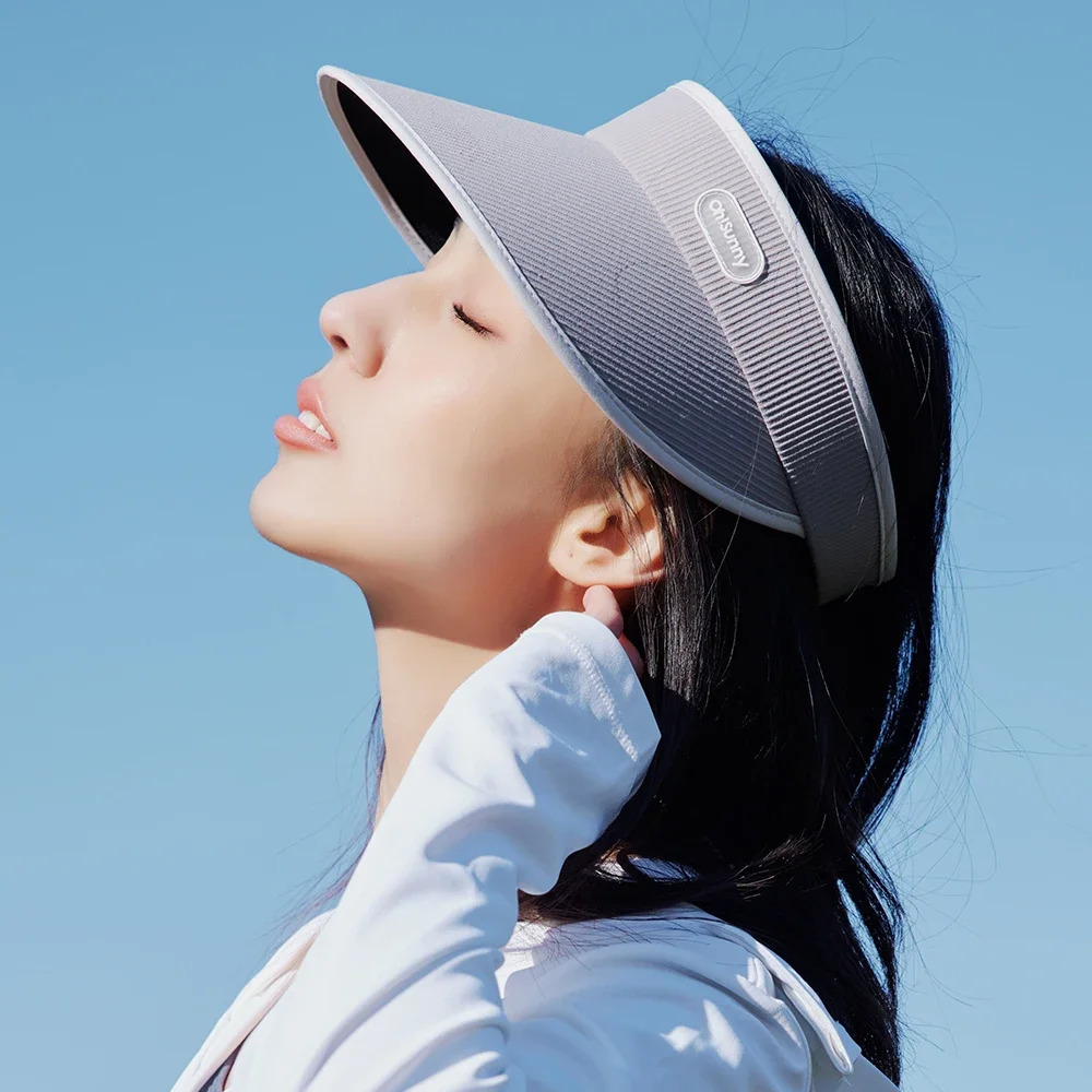 OhSunny Summer Sun Protection Cap Adjustable Empty Top Golf Hat Baseball Caps Anti-UV UPF50 Visors for Outdoor Beach Cycling 250313