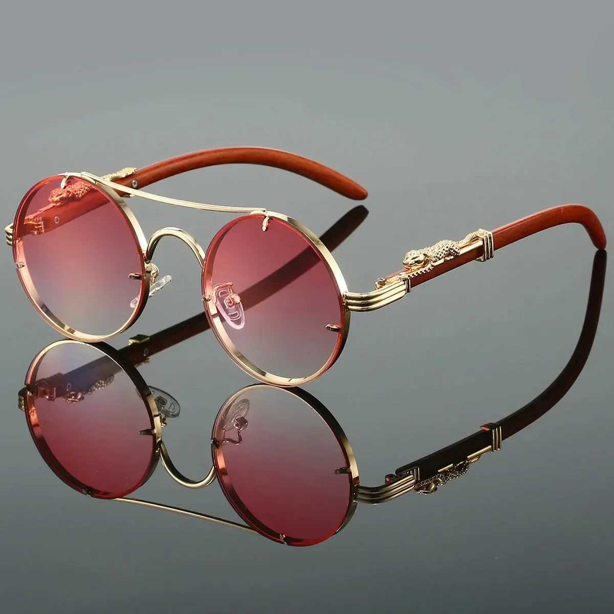 Retro Punk Round Sunglasses for Men Fashion Double Bridges Multi Color Shadows for Women Retro Tren Brand Luxury Design Sunglasses W250315