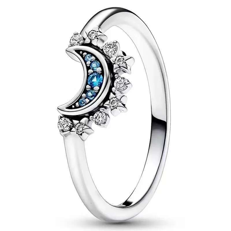 925 Sterling Silver Shimmering Sun Moon Heart Romantic Rose Intersection Ring Women's Wedding Fashion Jewelry Accessories