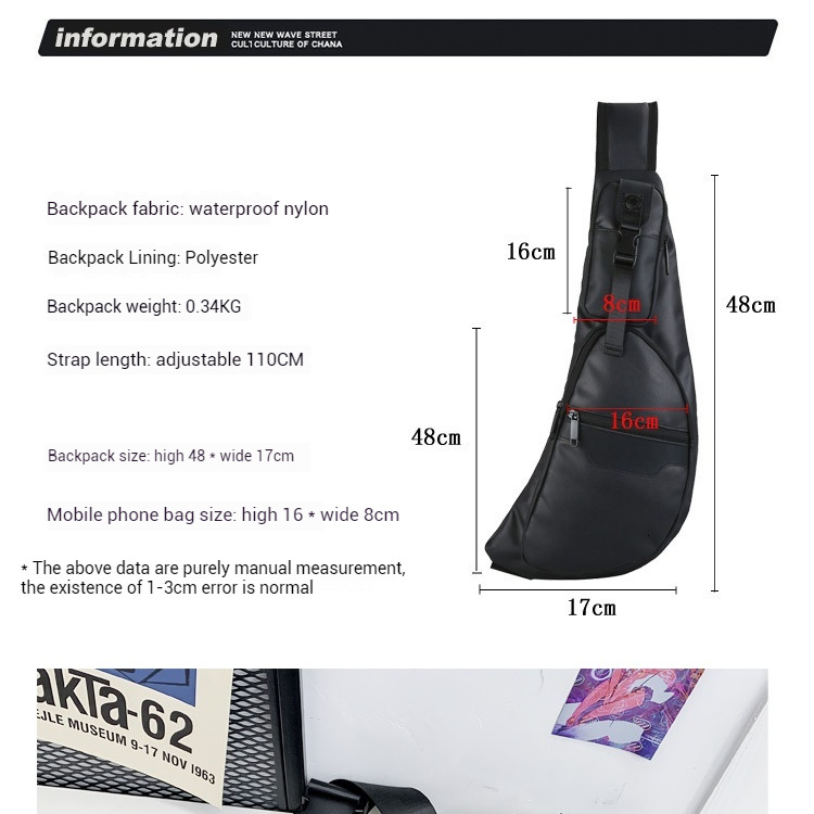 Outdoor high-capacity chest sports shoulder crossbody designer bags men's travel backpack, multi compartment waterproof cycling bag