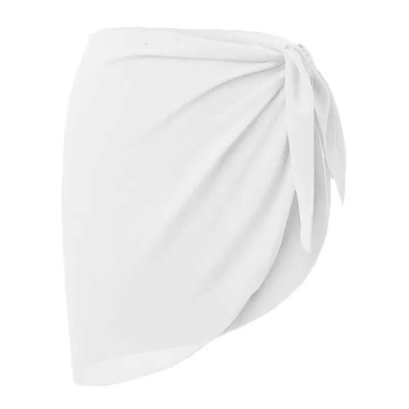 Women's short sleeved swimsuit beach cache bikini wrapped pure chiffon short skirt scarf swimsuit swimsuit
