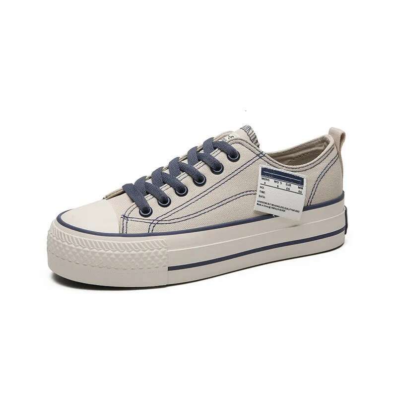 2025 new solid color low top Korean style casual canvas designer trendy and fashionable women's multifunctional thick soled shoes enhance figure1