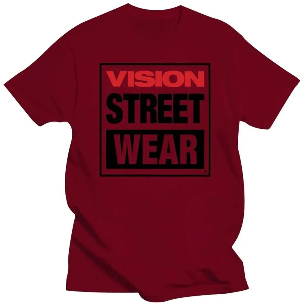 Cotton Men Women Vision Street Wear T-Shirt Vision Street Wear T-Shirt Blanks Vintage Summer Top Fitted T Shirts for Men 250314