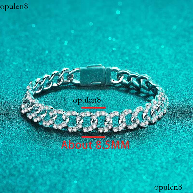 Wholesale Jewelry Gold Plated Fine S Sterg Sier Hip Hop Bangles Moissanite Dia Men's Cuba Chain Fashion Bracelets