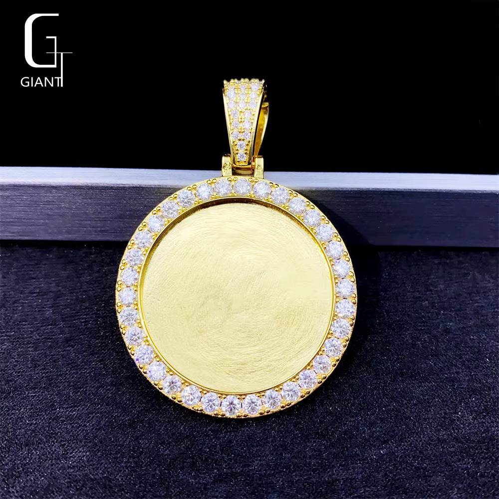 In Stock Custom Memorial Moissanite Pendant Photo Hip Hop Jewelry Iced Out Pendant Silver 925 VVS Moissanite Pendant