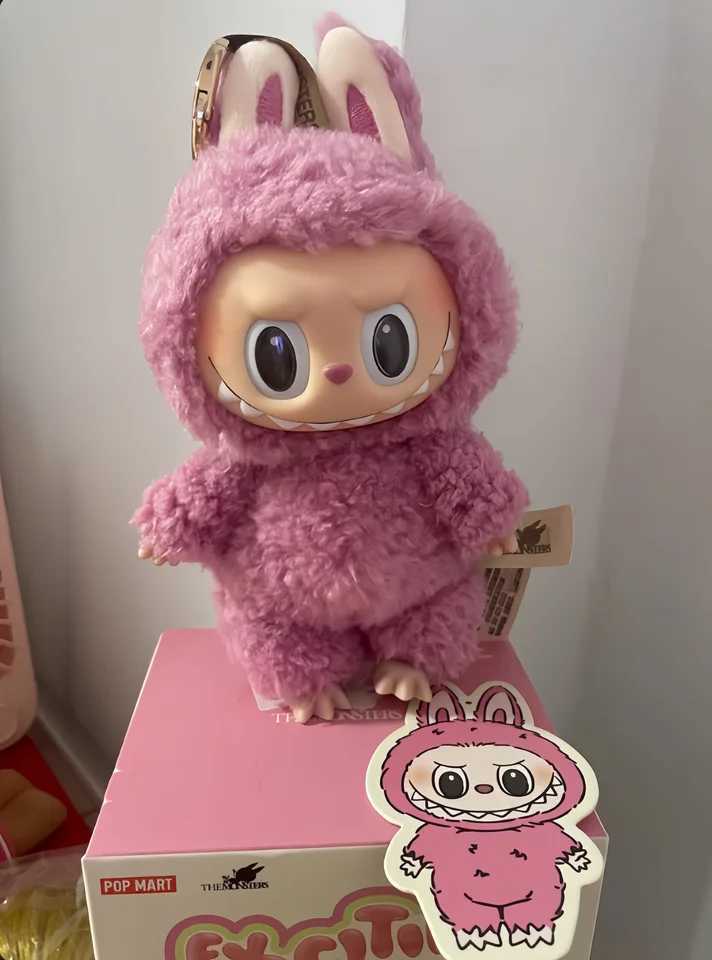 Original Pop Mart Blind Box Monster Labubu V1 Heartbeat Macaron Vinyl Base Series Plush Doll Mystery Box Surprise Gift Toy W250315