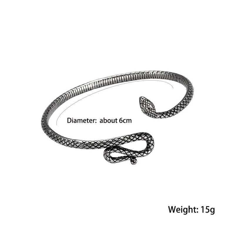 Vintage Fashion La Opens Adjustable Snake Bracelet with Totem Texture Animal BraceletXJ250315