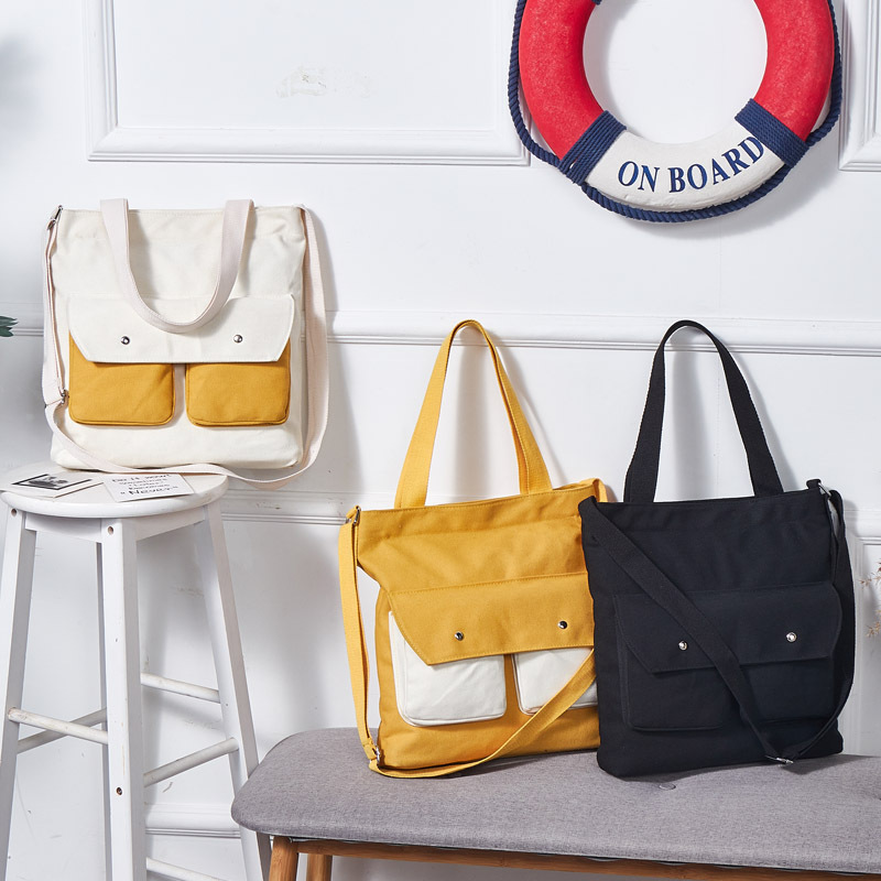 backpack Japanese and Korean version of canvas female student shoulder crossbody artistic style cloth bag, handbag designer bag
