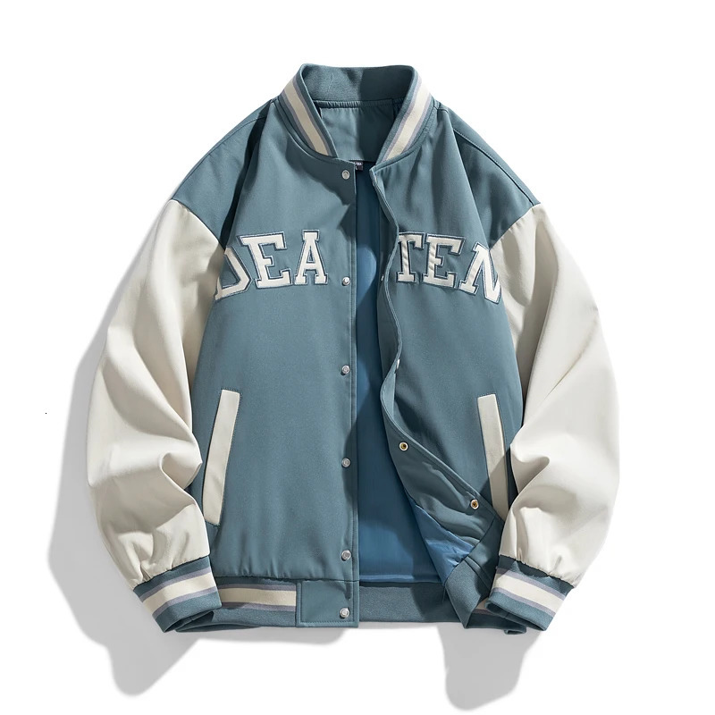 Plus Size 8XL 9XL 10XL Mens school team jacket baseball stand collar long sleeved mens casual largesized clothing 250312