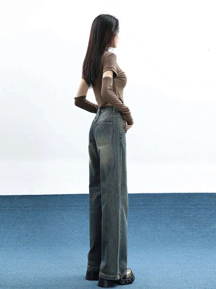 Classic Vintage Baggy For Women Autumn Spring New Straight Wide Leg Casual Pants Woman Y2k Streetwear Loose Fitting Jeans