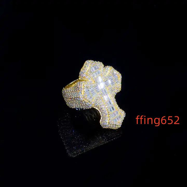 Fashion Jewelry Iced Out Ring Vvs Moissanite Mens Rings Hip Hop Style With 10k 14k 18k Real Gold Fine Ring for Women and Men
