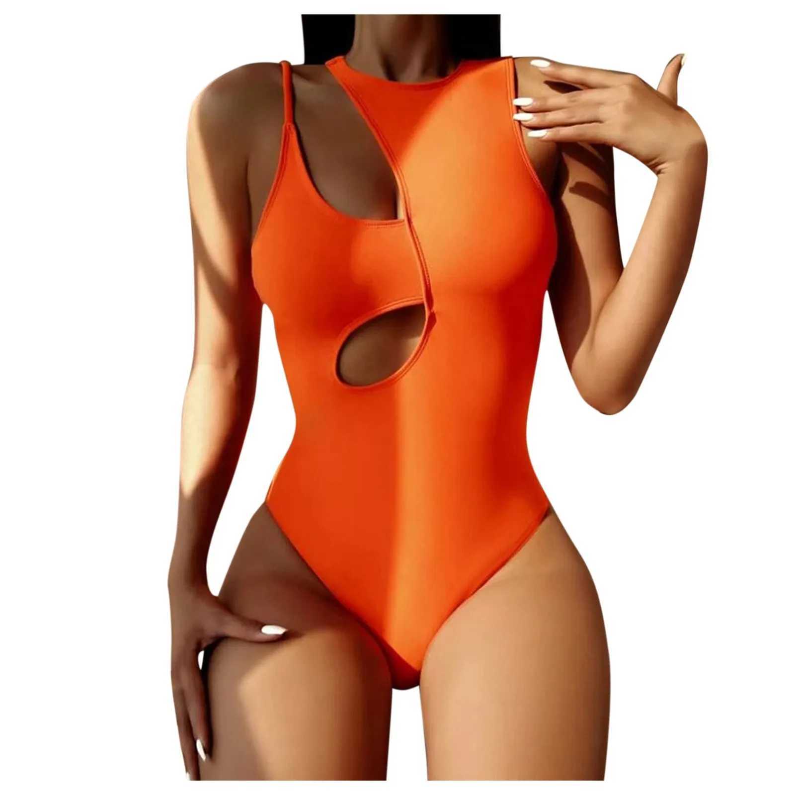 Womens swimsuit abdominal control strap Sev hollow swimsuit solid color womens swimsuit Tankinis set Ropa De MujerXJ250315
