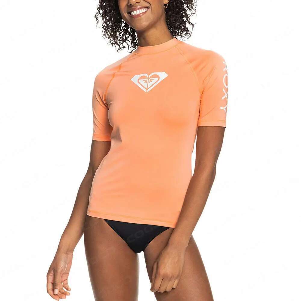Summer Women Surf Swimming Long Sleeve T-shirts Short Skin Eruptions High Beach Protection UV Swimwear Lycra Surf Clothing