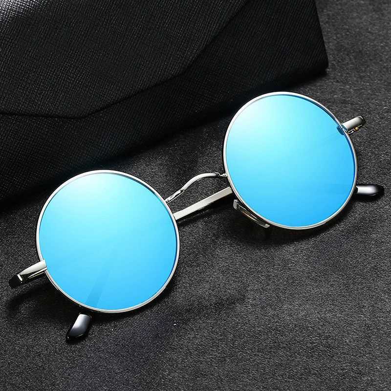 RUOBO retro polarized circular metal frame sunglasses suitable for men and women driving fishing brand designer sunglasses UV400 W250315
