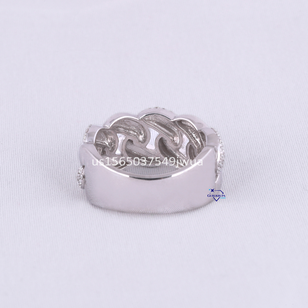 Beautiful Stylish Hip Hop Heavy Ring for Men Crafted in 14kt White Gold with Moissanite Diamonds Custom Design Trending Style