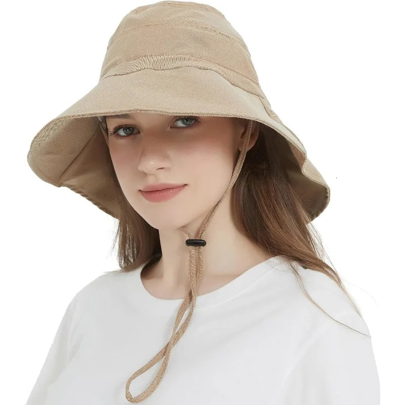 Womens visor with neck flap UPF 50 UV protection wide brimmed packable cotton cap Fishing Hiking Garden Beach 250314