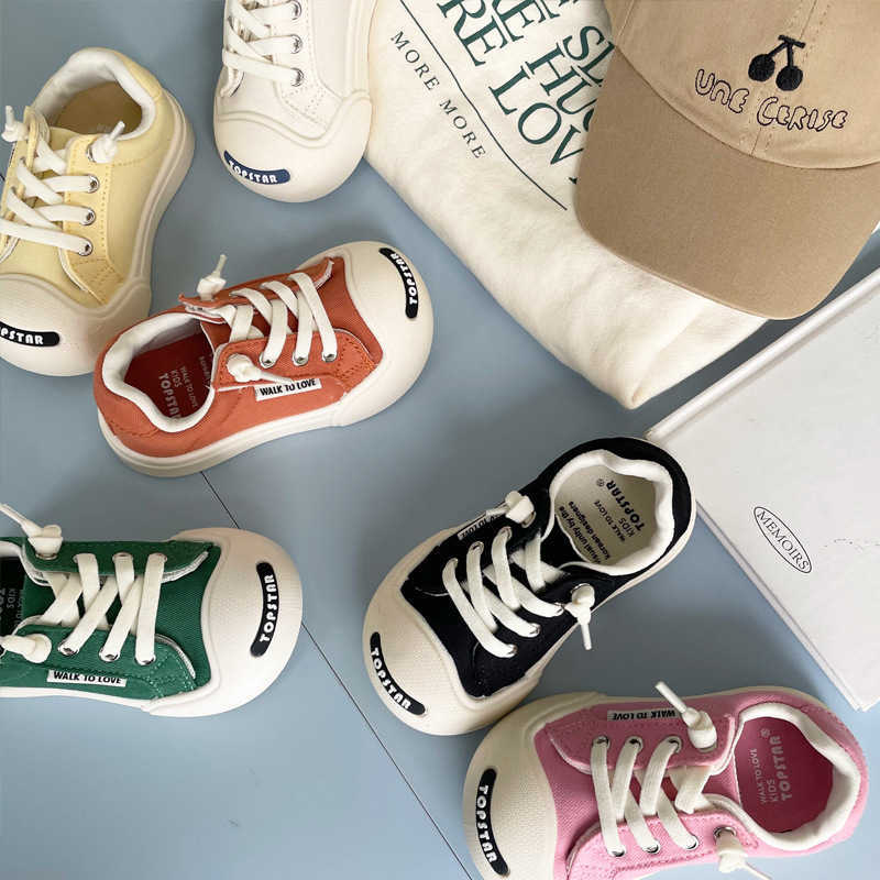 Athletic Outdoor TS Childrens Shoes Childrens Canvas Shoes 2025 Spring and Autumn Girls Board Shoes Boys Baby Shoes Kindergarten Indoor Shoes TrendY25