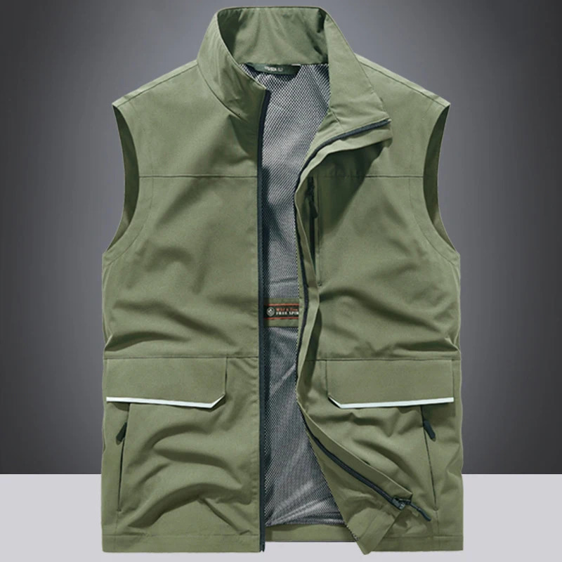 Top Quality Outdoor Professional Reflective Vests Men Summer Multi-pocket Zipper Light Casual Hiking Fishing Cycling Safety Vest 250310